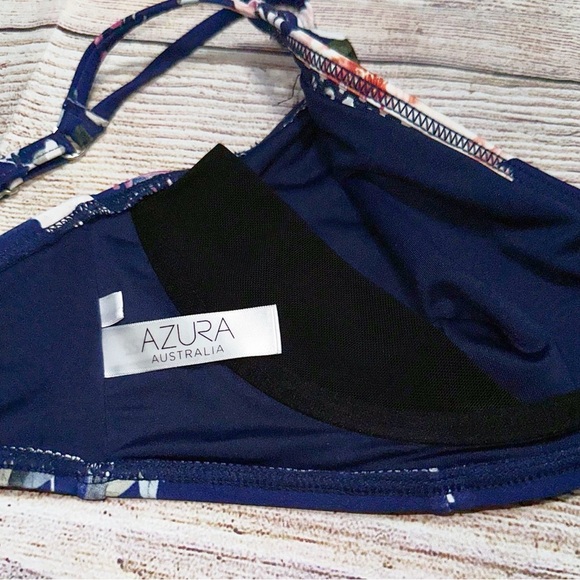 AZURA Australia Ink Botanica Underwire Bikini Swim Top Size 12 - Picture 2 of 14